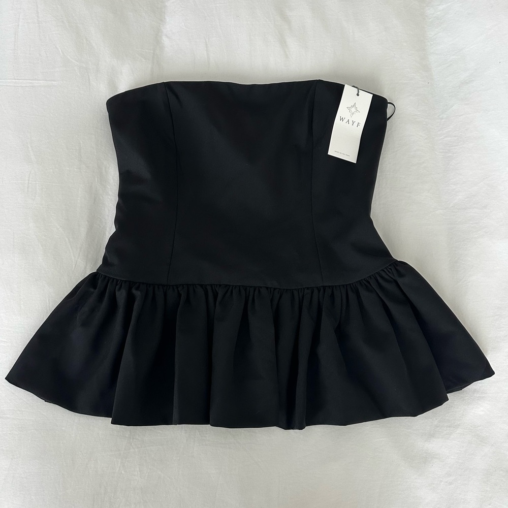 Wayf black strapless top